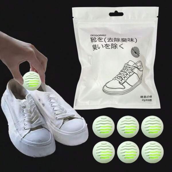 6pcs, Shoe Deodorant Balls, Long-Lasting Aromatic Freshener Deodorant Solid Air Cleaning Balls, Deodorant Aromatherapy Bags, For Hotel/Commercial