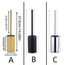 1pc Stand-Up Toilet Brush Set, Bathroom Cleaning Brush & Holder - Multicolor - View 2