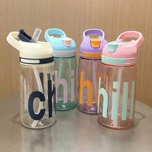 1 Piece 450ml/15.2 Ounces, Leak Proof, Drop Proof, Splash Proof, PC Material, Nordic Style Straight Straw Water Cup - Multicolor - View 3