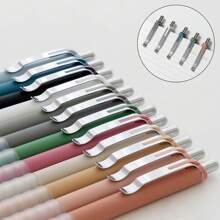 Ballpoint Pens Black Medium Point 1mm Pen With Super Soft Grip Ball Point Pen For Men Women Retractable Pens (Silver-12 Pcs)