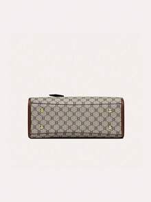 3 件套格纹 PU 皮革斜挎包带拉链，时尚百搭大容量手提包适合中年女士日常使用 - 灰色 - 查看 5