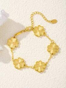 1 pièce Bracelet à trèfle à quatre feuilles chanceux élégant pour femme, bracelet en cristal guérisseur pour la guérison de l'énergie spirituelle, convient pour un port quotidien, cadeau idéal pour la petite amie, l'épouse ou la partenaire