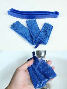 1pc Detachable And Washable Air Conditioner Outlet Gap Dust Removal Brush, Fan Cleaning Artifact, Blinds Cleaning Brush, Car Air Conditioning Gap Brush, Blind Spot Gap Cleaning, Three-In-One Multifunctional Cleaning Brush, Cleaning Hard-To-Clean Places, Dual-Use For Home And Car - Blue - View 5