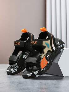 Kids Open Toe Sandals, Breathable Hook And Loop Beach Shoes, Lightweight Sports Sandals Suitable For Summer Beach And Casual Wear - Black - View 3