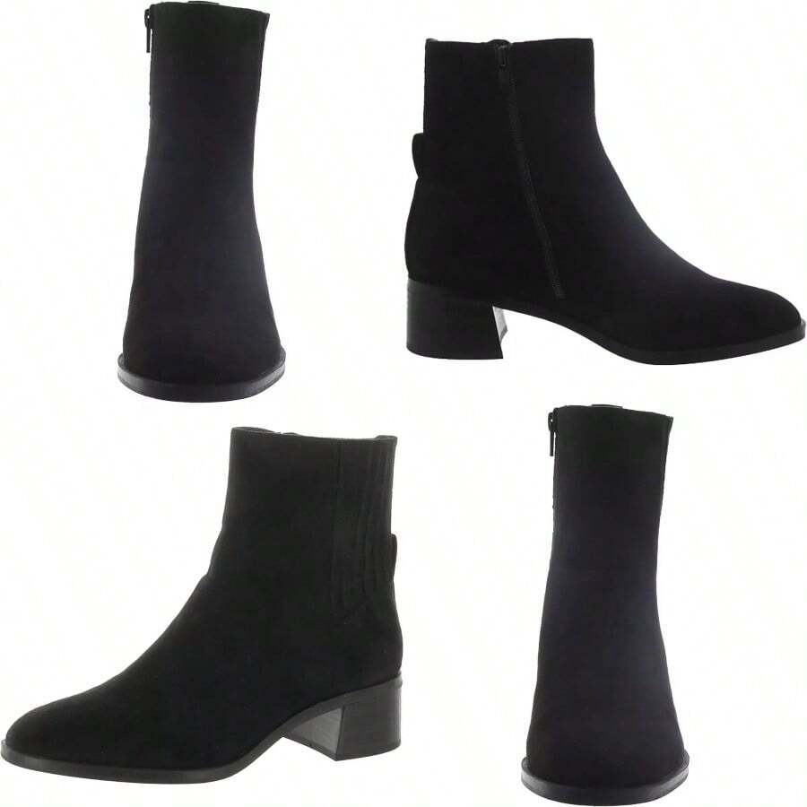 Styleamp;Co Orleyy Womens Zip Dress Bootie Black Microfiber W O Box - as pic - View 1