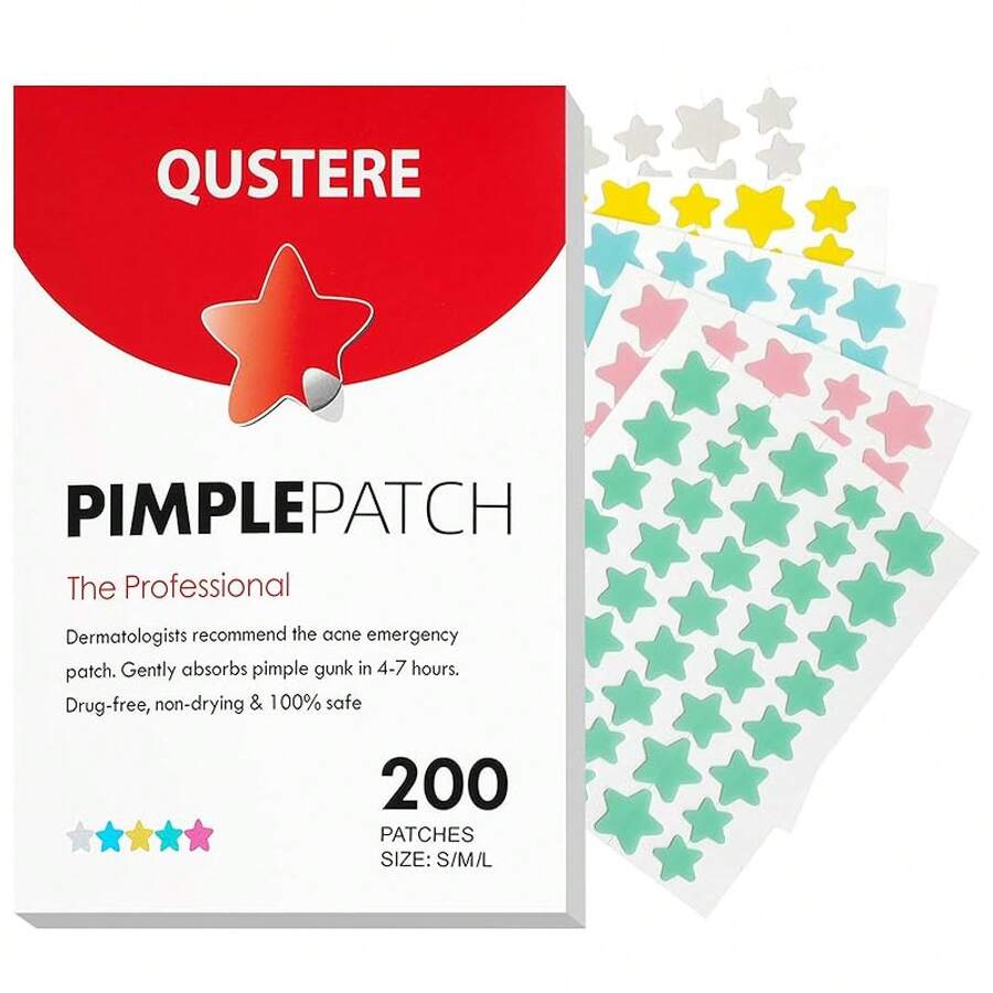 Pimple Patches Face, Hydrocolloid Acne Patches, Cute Zit Covers, Colorful Spot Stickers With Tea Tree, Salicylic & Cica Oil| 3 Sizes (10mm, 12mm & 14mm) |200 Count - 200 Count (Pack of 1) - 查看 1