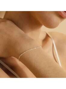 1 pièce Bracelet À Chaîne En Acier Inoxydable En Plaquage À L'Or Serpent Os Pour Adapté Pour Port Quotidien