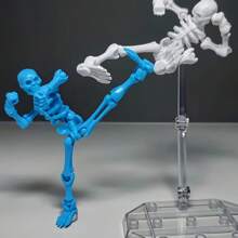 1pc DIY Swinging Skeleton Statue, Multi-Color Collectible Desktop Decor, Complex Design With Unique Accessories, ABS Resin Figurine For Home Decor, Jointed Skeleton Mannequin Model