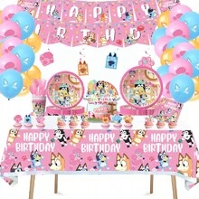 Bluey Blue Dog Themed Party Supplies Decoration And Layout Scene,Perfect Party And Holiday Gifts, Carnival Party Birthday Decoration(Random Style,Random Color) - Multicolor - View 1