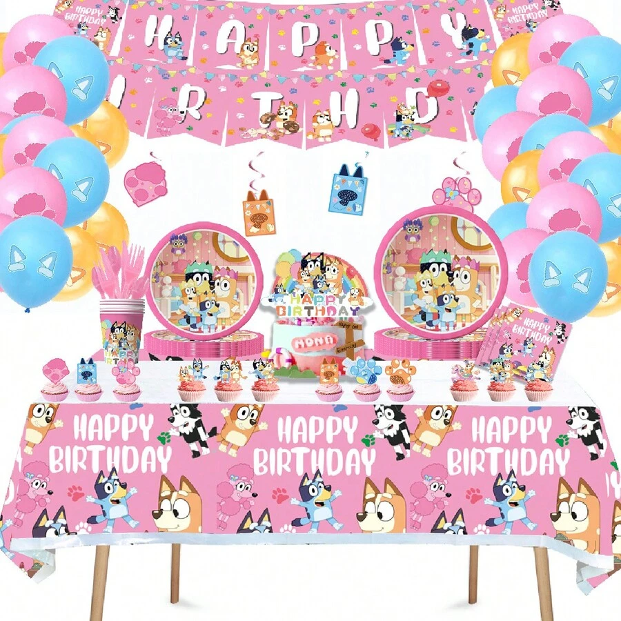 Bluey Blue Dog Themed Party Supplies Decoration And Layout Scene,Perfect Party And Holiday Gifts, Carnival Party Birthday Decoration(Random Style,Random Color) - Multicolor - View 1