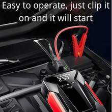 Car Starter With Air Pump,Car Battery Charger With Air Pump, 12V Car Battery Starting Power Supply, With Emergency LED Light, Portable Power Bank, Leather Storage Bag. - Multicolor - View 8