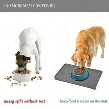 Waterproof Silicone Pet Placemat - Keep Your Cat Or Dog's Food & Water In Place & Non-Slip Pet Food Mat, Dog & Cat Feeding Mat!