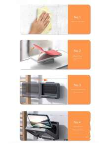 360° Rotatable Bathroom Phone Holder - Wall Mounted, Transparent Anti-Fog Touch Screen Holder. Bathroom Accessories, Shower Smartphone Holder/Phone Box, Suitable For Bathroom And Toilet, Bathroom Plastic Shower Curtain, Kitchen, Convenient For Watching Movies/Watching Live Broadcasts.