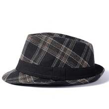 Sombrero de copa de estilo británico, sombrero de caballero nuevo europeo y americano, sombrilla para hombre, sombrero de Jazz, sombrero de fieltro para papá, sombrero de cubo, regalo NUGI - Rojo - Ver 8