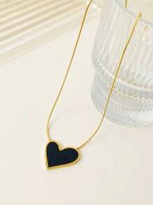 1 Set de joyería de acero inoxidable con diseño asimétrico de corazones romántico, adecuado para que las mujeres lo usen en el compromiso o como regalo