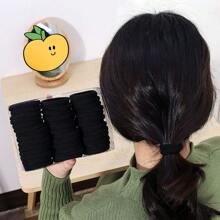 100pcs Black Seamless Elastic Hair Ties For Women, Durable No Crease Hair Bands Ponytail Holders Hair Elastics Hair Rubber Bands Scrunchies Hair Rope