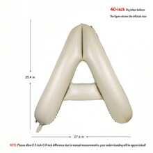 Balão de Letra em Folha de Alumínio Branco Creme de 40 Polegadas com 26 Letras, Adequado para Festas de Aniversário, Dia dos Namorados, Temas de Casamento, Formatura, Aniversário, Decoração de Balões para Festa de Carnaval, Itens de Decoração de Festa Livremente Combináveis