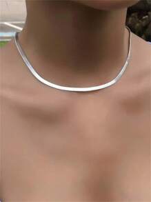 1pc1 Stainless Steel Simple Necklace;