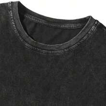 Women's Spring And Summer Cotton Round Neck Simple English Cartoon Scooter Double-Sided Print Pattern Short Sleeve T-Shirt Loose Loose - Black - View 5