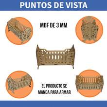 Cuna para Niño Dios MDF armable 19cm alto 28.5cm largo decoración navideña mesa centro eventos religiosos figuras navidad pieza creativa decoración especial - Caqui - Ver 3