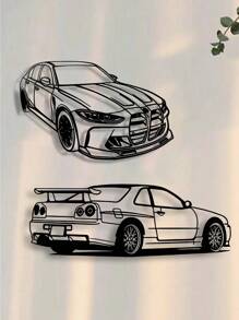 1pc Metal Car Wall Art, Creative Wall Decor, Room Decoration, Unique Modern Home Decor, Metal Wall Hanging, Gift For Car Enthusiasts, Birthday Gift, Father's Day Gift