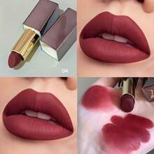 Lápiz labial mate con 3 opciones de color - Brillo de labios mate aterciopelado, impermeable y no desvaneciente que realza el color y aclara los labios, apto para todos los tonos de piel, colores de labios marrones y oscuros