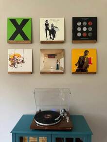 Supporto da parete in legno per esposizione di dischi in vinile, mensola porta dischi da parete, arredamento per camera da letto, soggiorno, ufficio