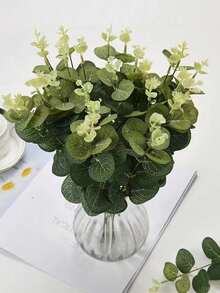 10/20/30 件人造桉树和金钱叶，人造绿植，可用于婚礼新娘花束、情人节礼物、生日派对装饰、假植物