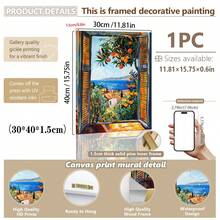 1PC, Tranh treo bằng vải bạt, Tranh trang trí có khung, Tranh in Henri Matisse trên cửa sổ mở, Tranh trường phái Dã thú theo phong cách Henri Matisse, Tranh in triển lãm hiện đại, Địa Trung Hải, Cây cam, Phong cảnh ven biển, Tranh treo trang trí phong cảnh cửa sổ, Tác phẩm nghệ thuật trang trí tường nhà - Nhiều màu - Xem 19