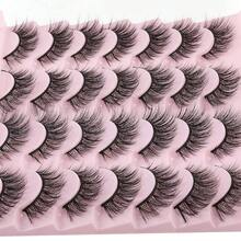 False Eyelashes 14mm Faux 3D Mink Lashes Natural Look Eye Wispy Lashes Pack By Kiromiro, 14 Pairs - 貓眼 A01 - 查看 5