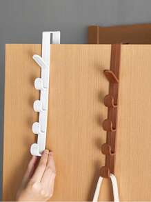 1/3 piezas Gancho vertical multifuncional en la parte trasera de la puerta, estante de almacenamiento sin perforaciones en la parte trasera de la puerta, gancho para bolsos, gancho colgante para ropa en armarios, dormitorios y habitaciones, ganchos de plástico, adecuado para dormitorios, salas de estar, puertas de baño, artículos para el hogar (blanco, negro, marrón)