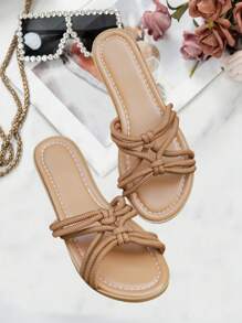 New Summer Women Flat Sandals With Crossed Straps, Comfortable Casual Outdoor Slippers, Fashion Flat Shoes
