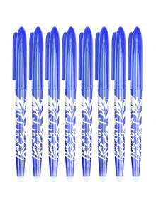 1 cái/3 cái/5 cái Bút xóa được màu xanh có đầu tẩy, Bút ma sát có cục tẩy cao su, Bút gel xóa sạch, Đồ dùng văn phòng phẩm cho trẻ em và người lớn - Màu xanh lam - Xem 7