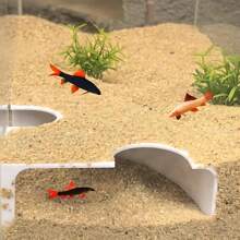Double Hole Fish Tank Tunnel Shelter, Aquatic Animal Plastic Habitat + Fish Tank Decor Hide Cave, ABS Plastic Material, Fish Playing And Resting Room Observation Window, Pet Supplies For Fish Tank Decoration