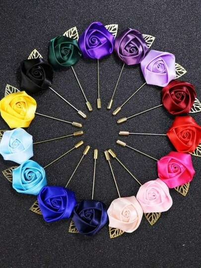 1 件男士婚礼新郎玫瑰徽章，国王节、胸花、父亲节礼物的理想礼物，适合日常佩戴