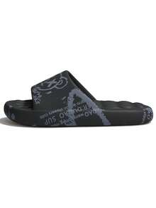 Unisex Cartoon Bear Print Slippers, Indoor Outdoor Beach Black & White Bear, Plus Size 36-49 Men's Casual Sandals, Random Print Placement, Khaki - Black - View 5