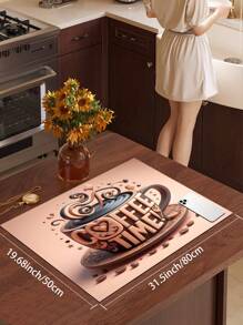 1pc Absorbent Drying Mat, Coffee Machine Mat, Handmade Coffee Pot Drainage Mat, Kitchen Countertop Dish Drying Mat, Breakfast Mat, Non-Slip Heat-Resistant Drainage Mat, Diatomite Drainage Mat, Conceals Stains, Super Drainage Mat, Easy To Clean Dish Rack Mat, Suitable For Kitchen, Dining Table, Cafe, Bar, Holiday, Party, Home Decor, Holiday Gift