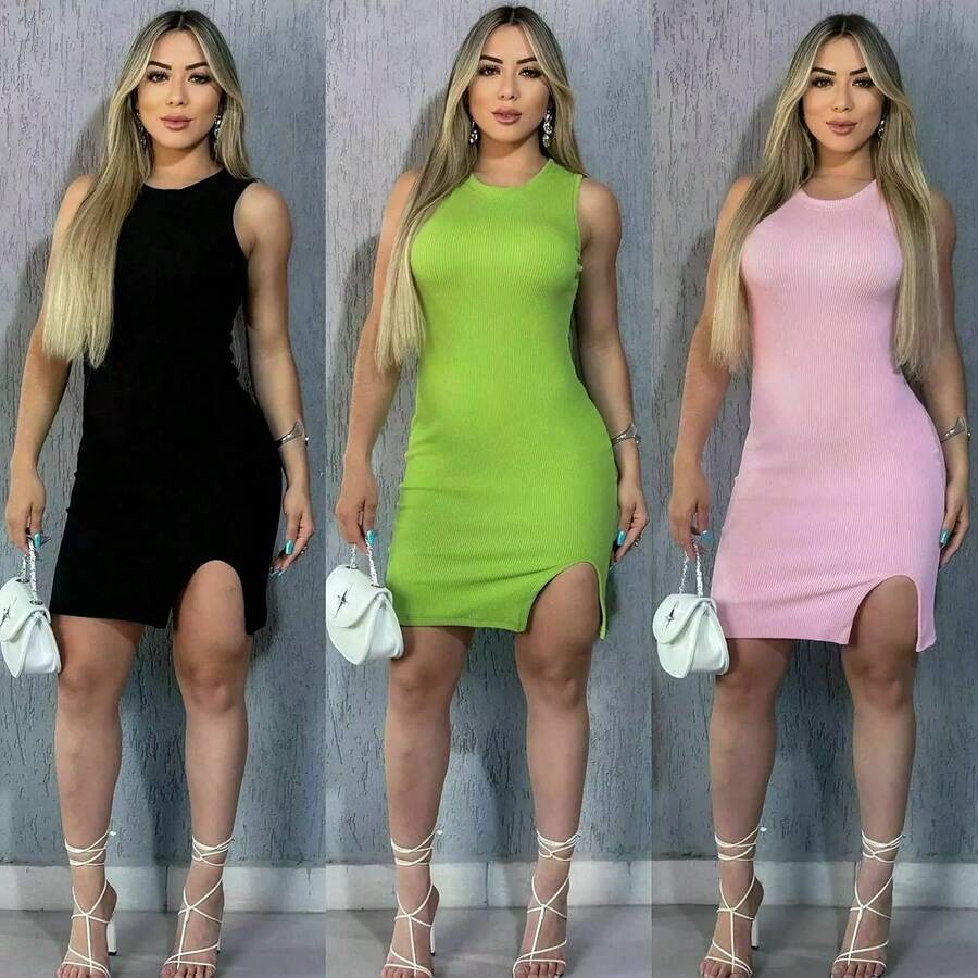 Women's Short Tank Dress With Slit