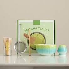 High-Quality Matcha Set! Hammered Matcha Bowl + Matcha Whisk, Traditional Chinese Song Dynasty Tea Ceremony Tools, Japanese Style Tea Utensils, Portable Gift Box Back To School