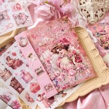24Sheets/Book Sticker Books, Years Of Lingering Series, Retro And Exquisite European-Style Girl And Flower-Themed Stickers, Scrapbook Supplies, Notebook Accessories, Decorative Notebooks, Photo Frames, Phone Cases, Water Cups, Garbage Magazines, Stationery Boxes, DIY Personalized Stickers,School Supplies,Back To School