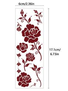 8 pièces Autocollants de tatouage sexy pour les doigts et les orteils avec motifs floraux en marron, rouge et marron châtaigne pour femmes, roses Fleurs pour les ongles, autocollants de tatouage temporaire imperméables, autocollants de tatouage marron pour l'art corporel féminin, mariage et fête - Rouge - Voir 9
