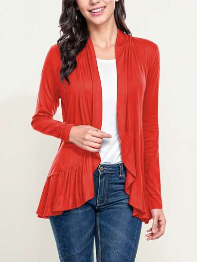 Top informal bohemio de manga larga xally 79 con cuello de béisbol y largo regular para mujer con tejido elástico medio y diseño de dobladillo dividido.