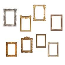 1 Set Of 8pcs Vintage Photo Frame Border Stickers, Creative Wall Decals For Home Decor In Living Room, Bedroom, Study, Wall Decoration