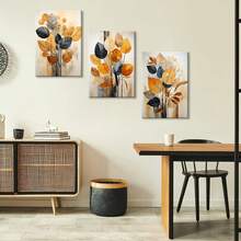1/3pcs Abstract Leaf Artwork Wall Art Posters, Modern Style Wall Art, Warm Toned Leaves Canvas Wall Art, Contemporary Decorative Paintings, Perfect For Seasonal Decorations Including Spring, Summer, Autumn, And Winter, Ideal For Bedroom, Office, Living Room, Wall Decor, Home And Dorm Decoration, Great Gift For Housewarming, Unframed / Framed ,Wall Art With Frame - Multicolor - View 14