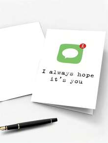 “情人节和周年纪念贺卡 - 1 包 - 浪漫卡通留言卡，适合丈夫、妻子、女朋友、男朋友或任何人 - “我一直希望是你” - 适合浪漫场合、单身派对、舞会、想念某人 - 送给情侣的完美礼物” - 彩色 - 查看 7