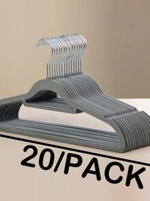 Cabide de roupas flocado estilo adulto, 10/20/40 peças, sem rastros e antiderrapante, cabideiro para calças grossas de uso doméstico, organização de espaço no guarda-roupa, suporte para roupas