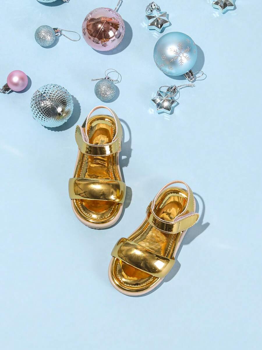 Toddler Girls' Butterfly Decor Slip-On Open Toe Sandals - Gold - View 1