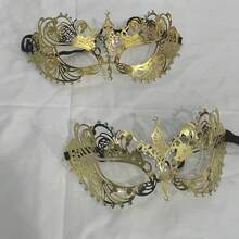 金色化妆舞会面具，派对半脸装饰道具，服装，时尚配饰万圣节