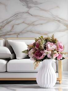 1pc, White Plastic Vase, Dried Flower Decoration Vase, Art Vase Flower Arrangement, Simple Living Room And Dining Room Decoration, Home Decoration, Spring Decoration Ornaments, Valentine's Day Wedding Decoration