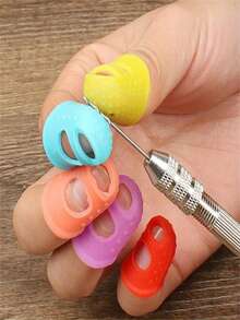 5-30pcs/Set Multipurpose Silicone Thimbles, Breathable Protective Finger Covers For DIY Handicraft Sewing - Multicolor - View 4